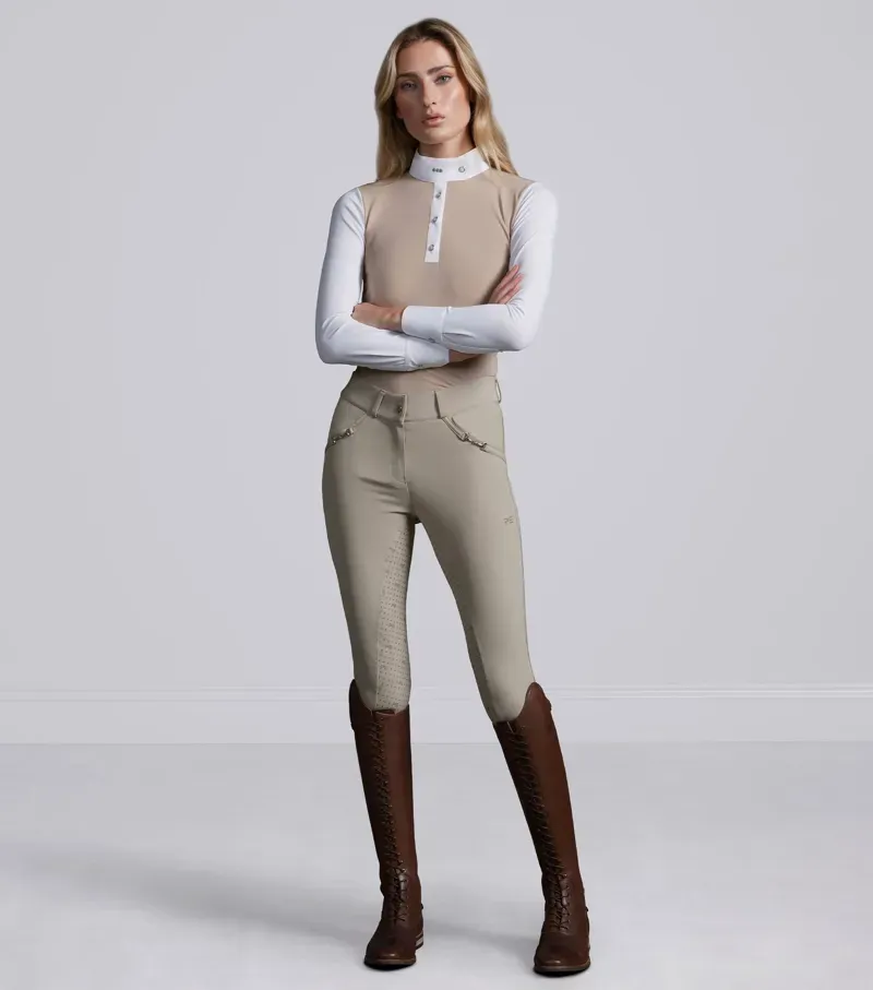 Premier Equine Int. Women's Size 22 Filetto Gel Full Seat Riding Breeches in Beige