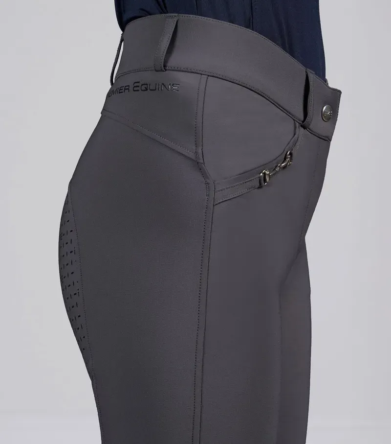 Premier Equine Int. Women's Size 24 Filetto Gel Full Seat Riding Breeches in Anthracite-2