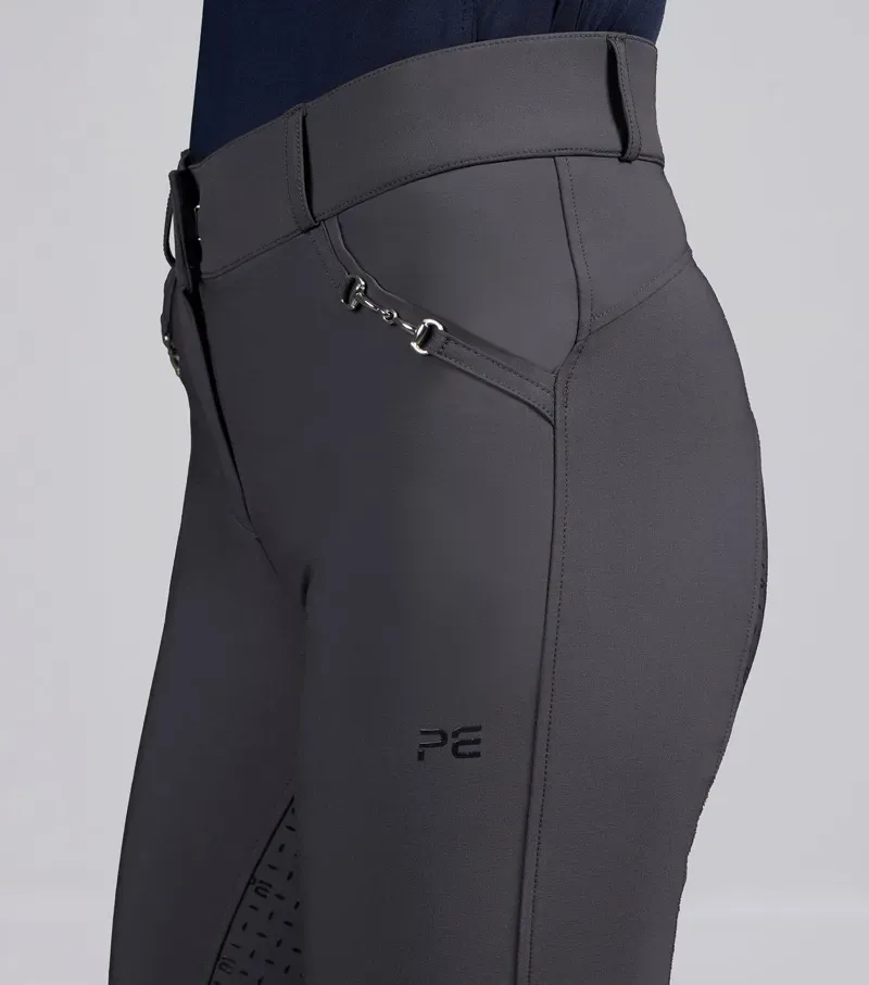 Premier Equine Int. Women's Size 24 Filetto Gel Full Seat Riding Breeches in Anthracite-3