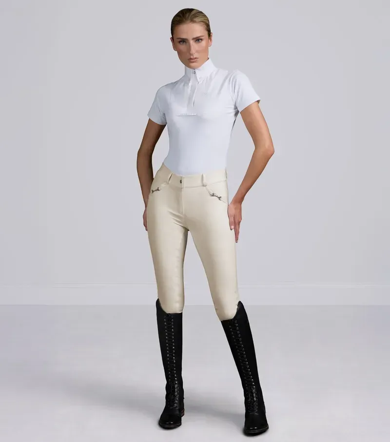 Premier Equine Int. Women's Size 22 Filetto Gel Full Seat Riding Breeches in Vanilla