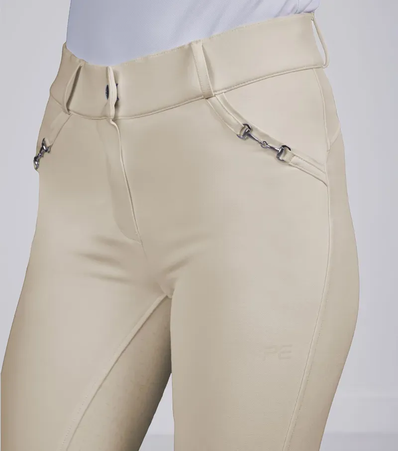Premier Equine Int. Women's Size 32 Filetto Gel Full Seat Riding Breeches in Vanilla-1