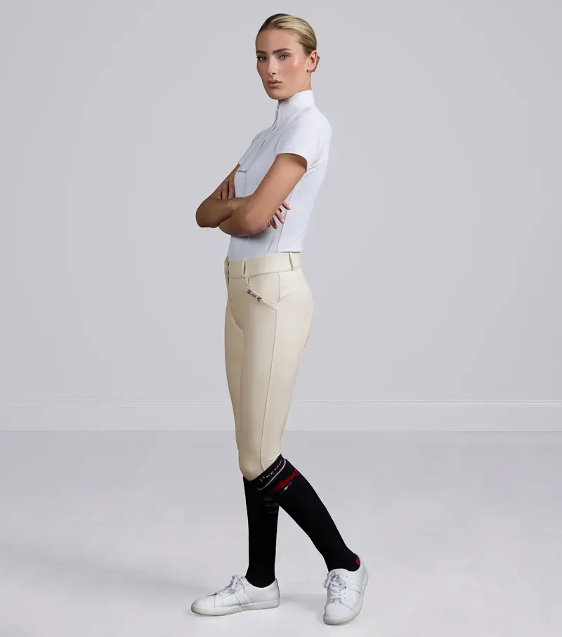 Premier Equine Int. Women's Size 28 Filetto Gel Full Seat Riding Breeches in Vanilla-4