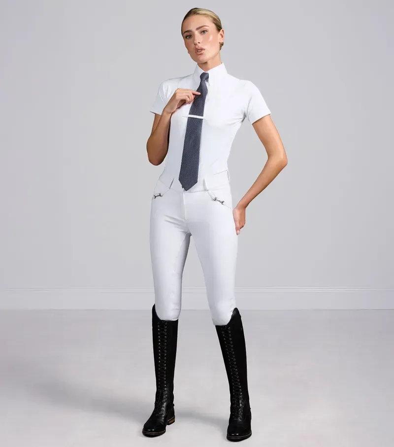 Premier Equine Int. Women's Size 34 Filetto Gel Full Seat Riding Breeches in White
