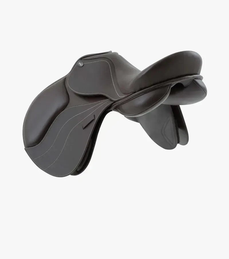 Premier Equine 15.75 Medium Foxhill Pony Synthetic General Purpose Jump Saddle in Brown-2