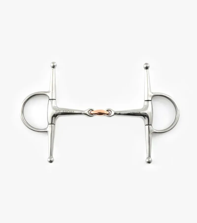 Premier Equine Full Cheek Snaffle With Copper Lozenge in Silver