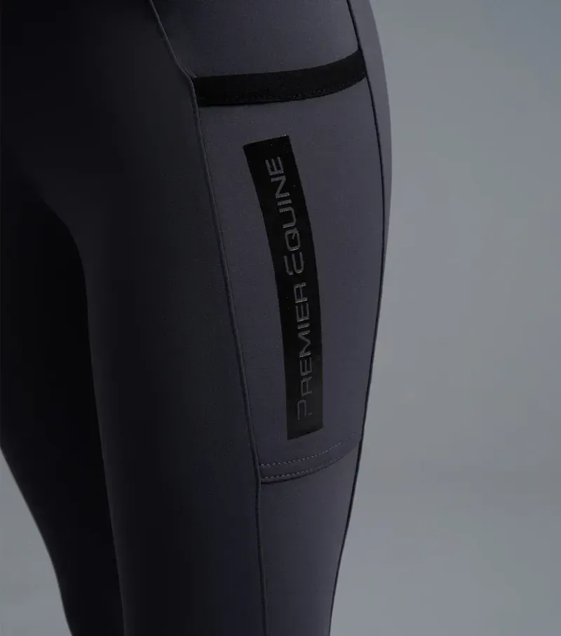 Premier Equine Girls Concerto Riding Tights in Dove Stone Grey-2