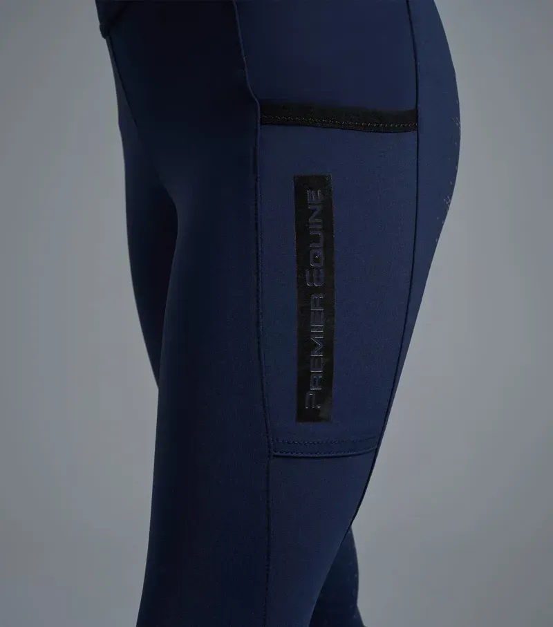 Premier Equine Girls Concerto Riding Tights in Orkney Navy-2