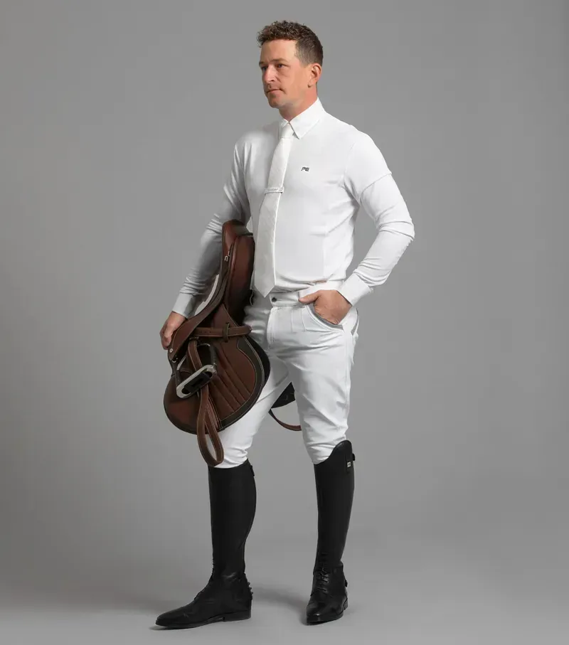 Premier Equine Giulio Long Sleeve Show Shirt in White-1