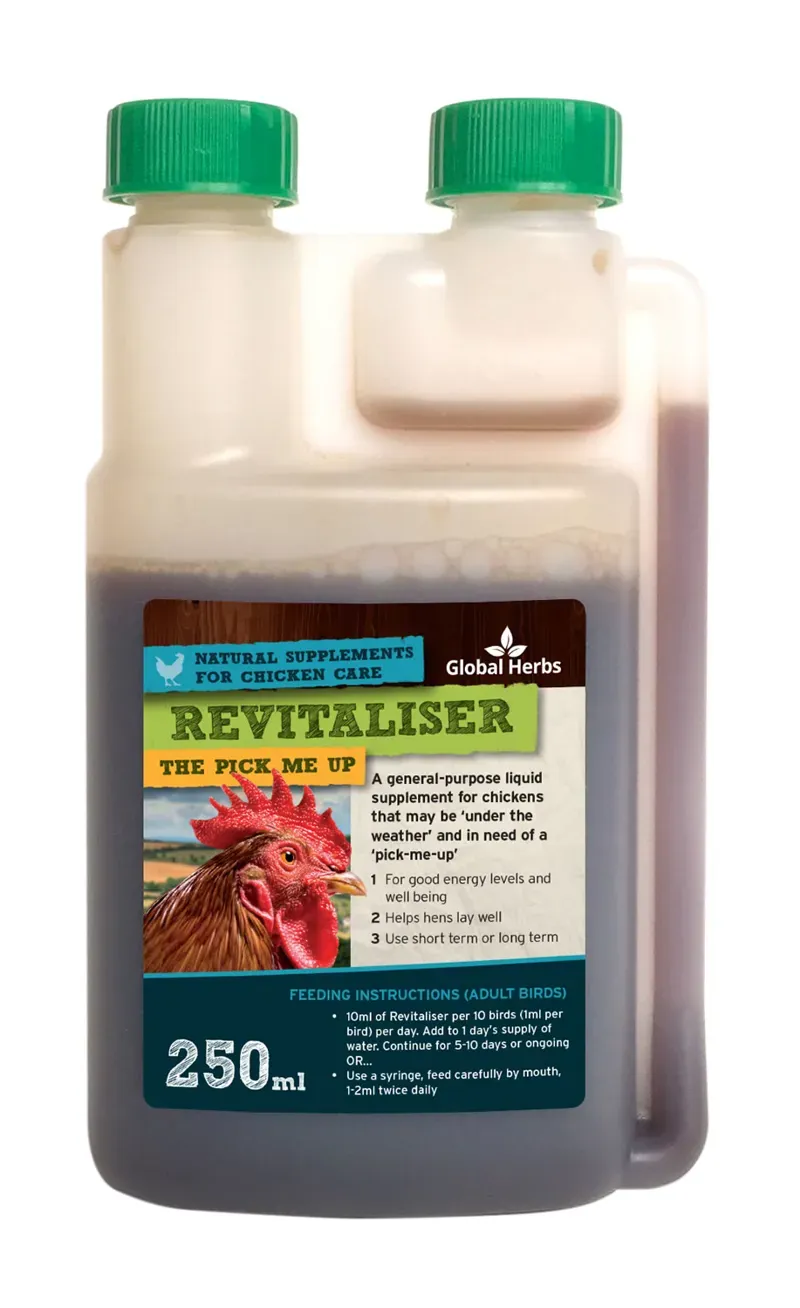 Global Herbs 250ml Poultry Revitaliser Supplement in Brown