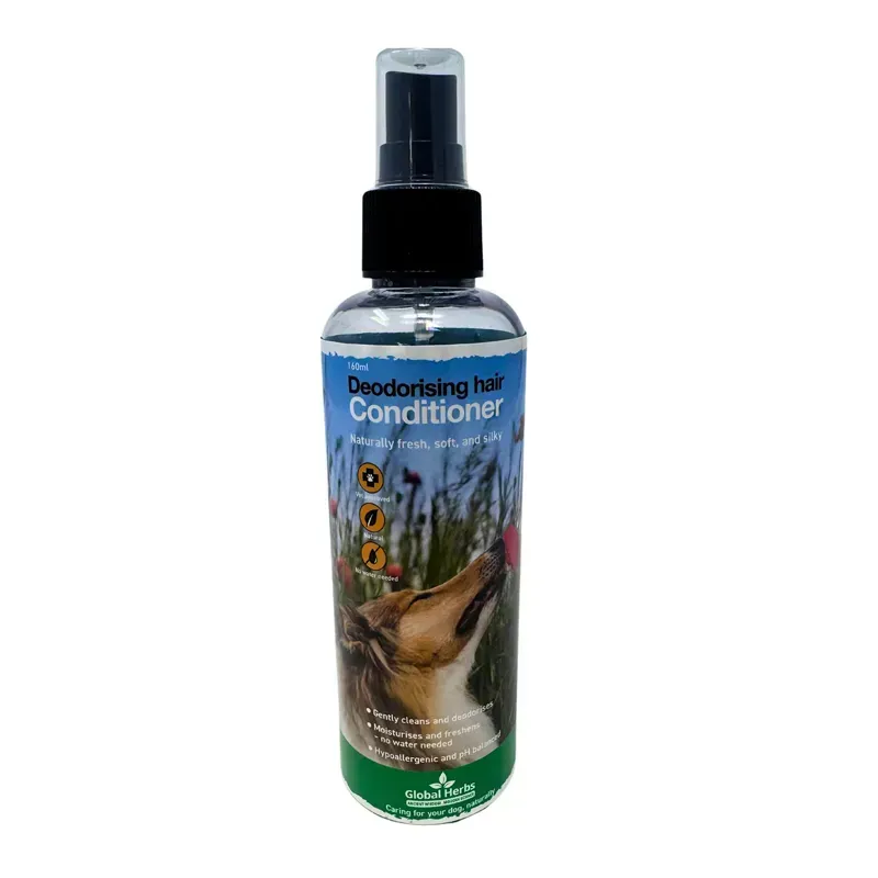 Global Herbs 160 ml Canine Deodorising Hair Conditioner Spray in Blue