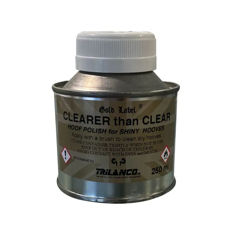 Gold Label 250ml Clearer Than Clear Hoof Polish in Silver