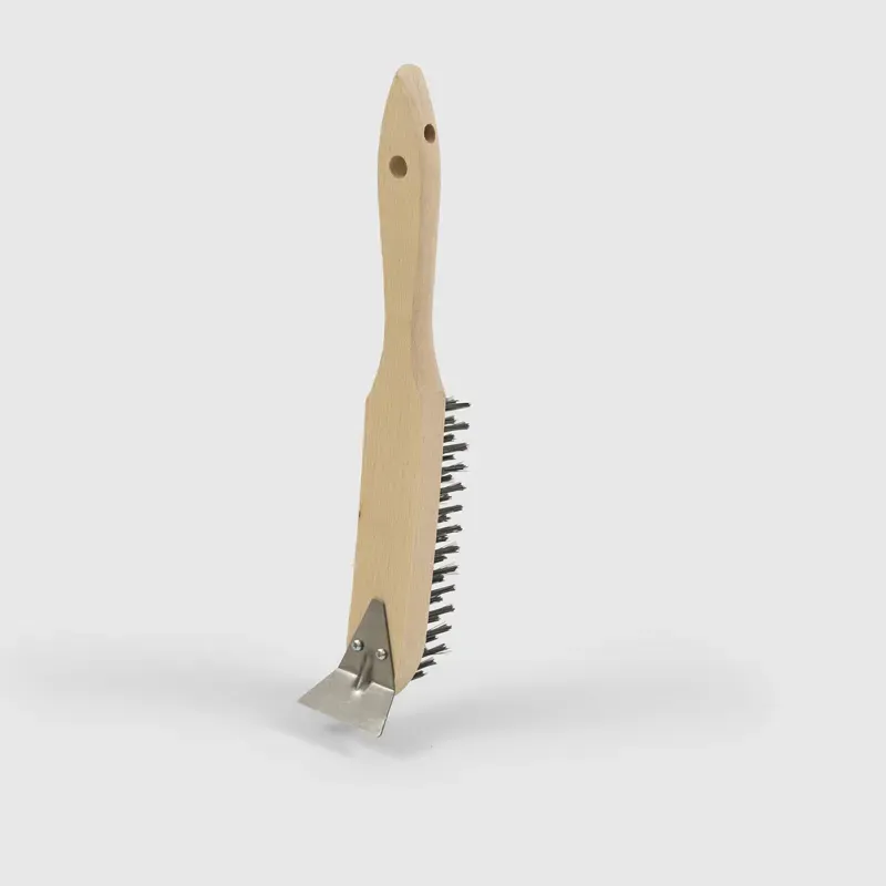 Hill Brush 308mm Wire Scratch Brush With Scraper in Beige