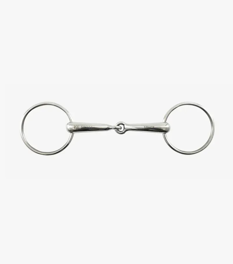 Premier Equine 75mm Rings Hollow Mouth Race Snaffle in Silver