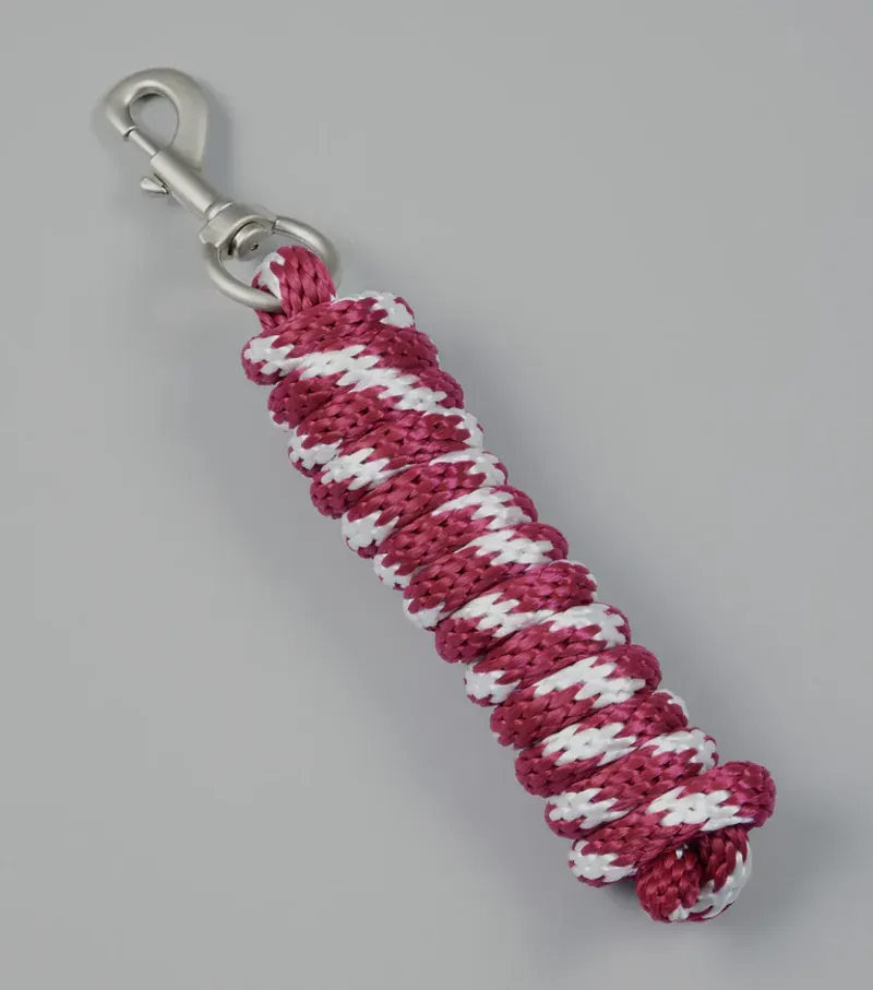 Premier Equine Horse Lead Rope in Burgundy/White