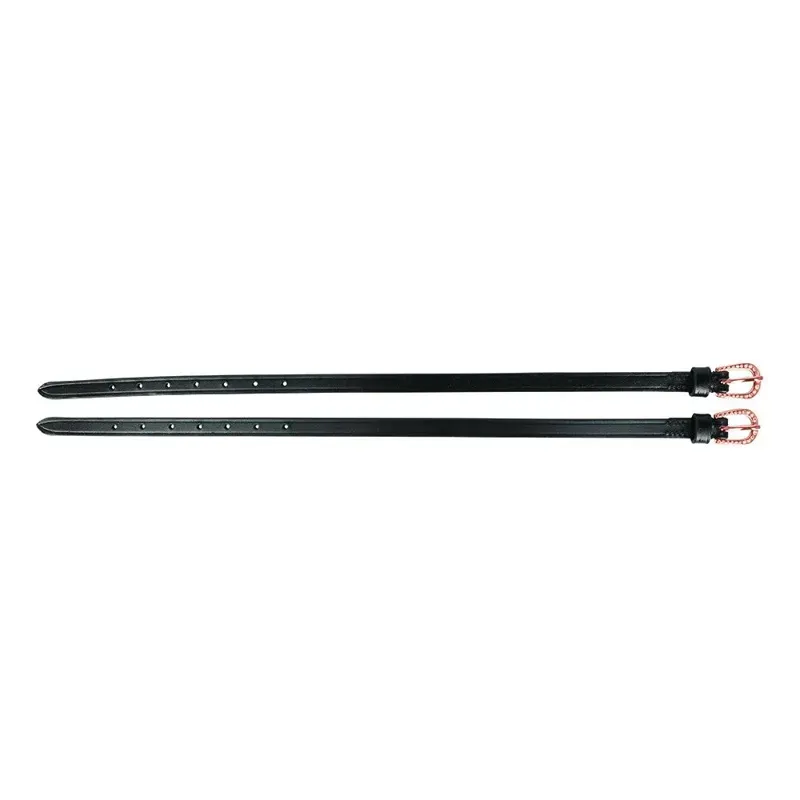 Hy Equestrian Diamante Spur Straps in Black/Rose Gold