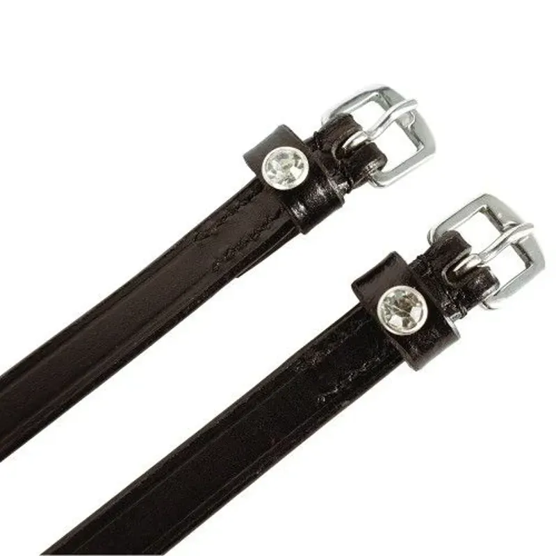 Hy Equestrian Diamante Stud Spur Straps in Brown-1