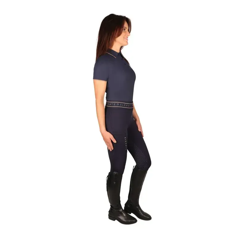 Hy Equestrian Elevate Allure Polo in Navy/Fossil-1