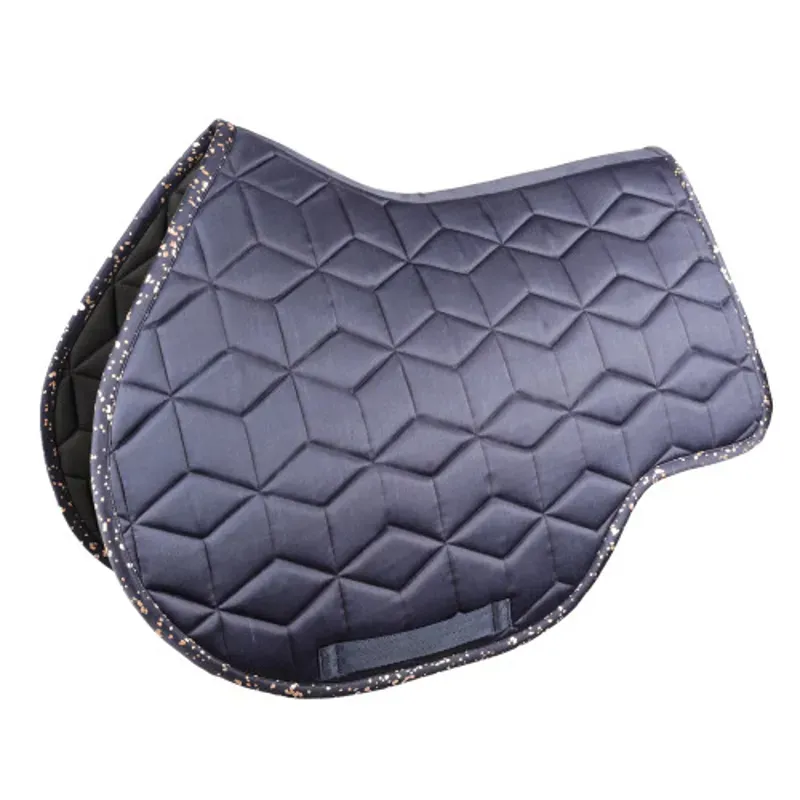 Hy Equestrian Elevate Allure Saddle Pad in Navy/Rose Gold
