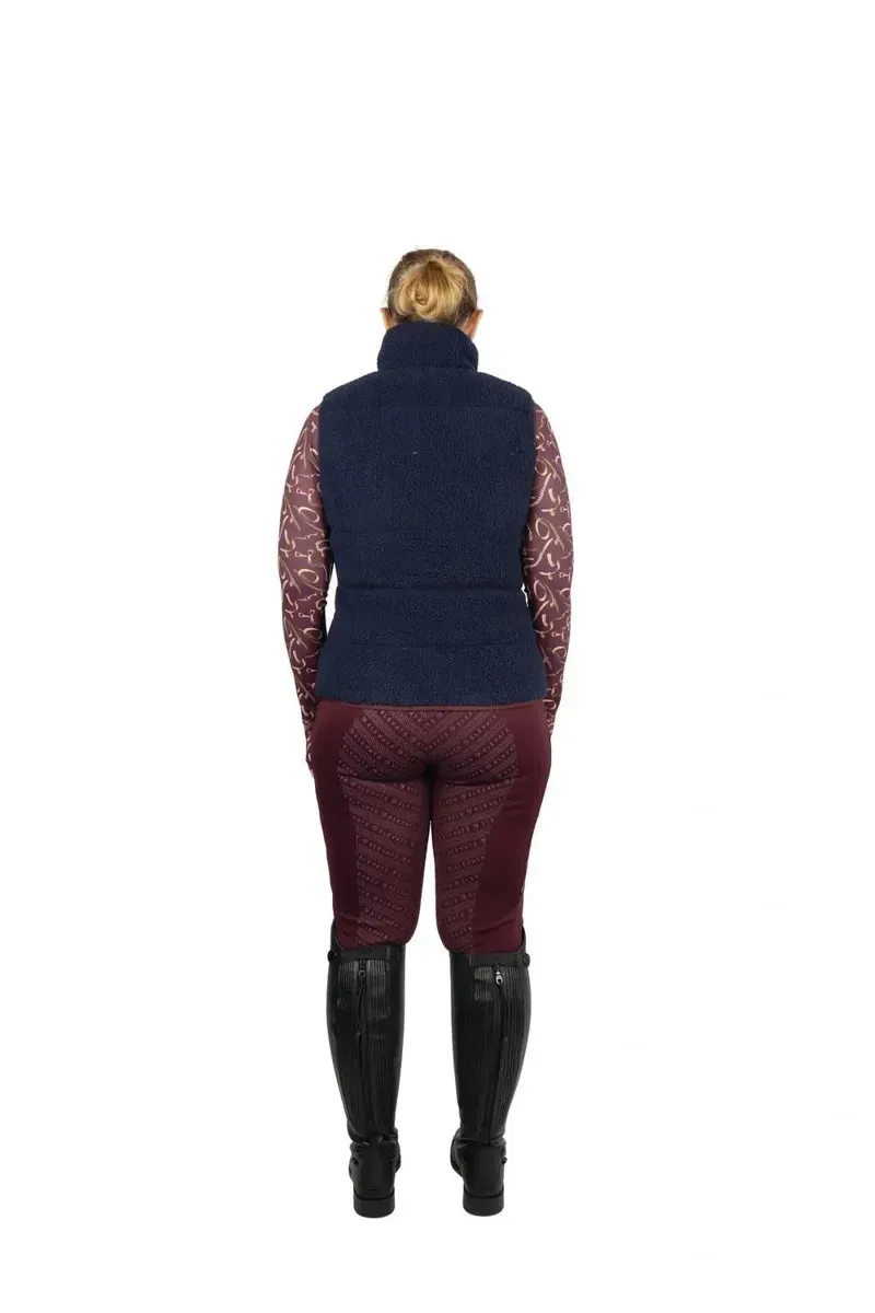 Hy Equestrian Elevate Heritage Teddy Fleece Gilet in Navy-1
