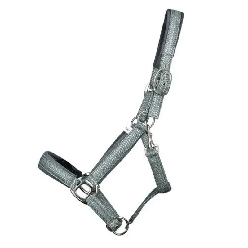 Hy Equestrian Mermaid Shimmer Head Collar and Lead Rope Set in Steel Grey