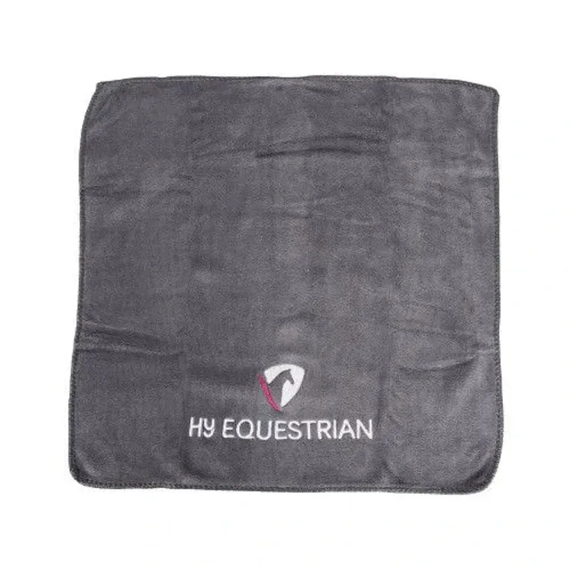 Hy Equestrian 40x40cm Microfibre Towel in Grey-1