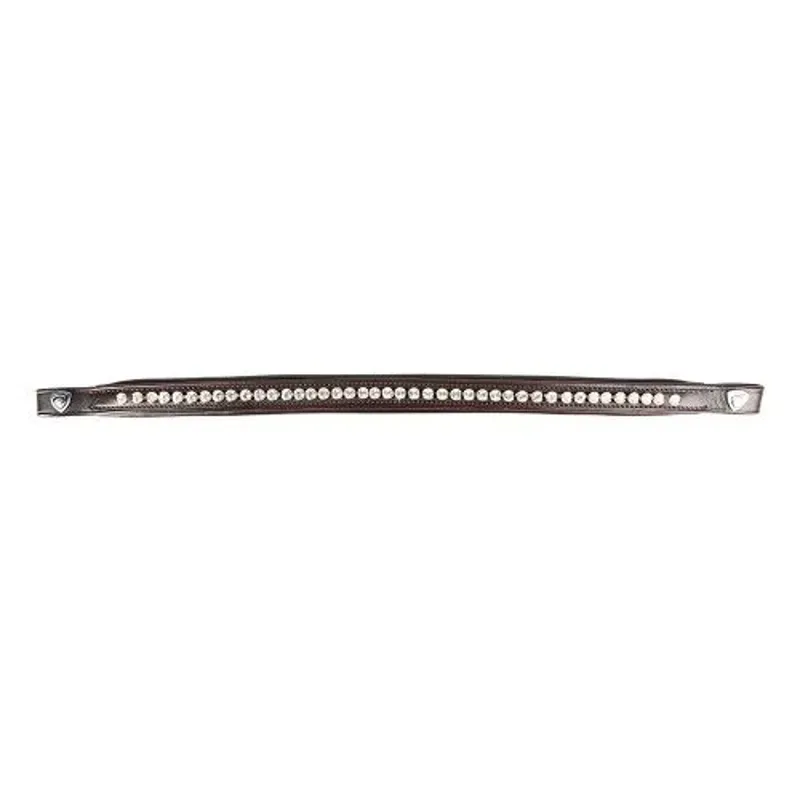 Hy Equestrian ProPresicce Signature Classic Diamante Browband with Silver Diamantes in Brown