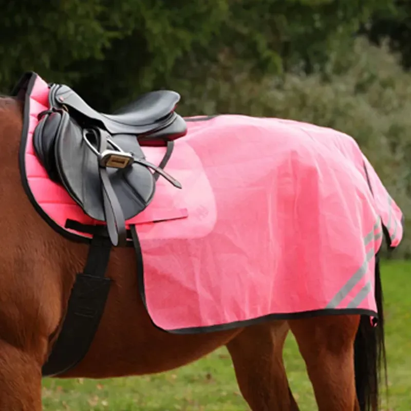 Hy Equestrian Reflector Summer Mesh Quarter Sheet in Pink