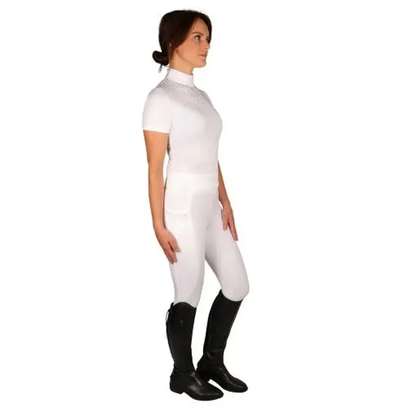 Hy Equestrian Roka Regal Riding Tights in White-2