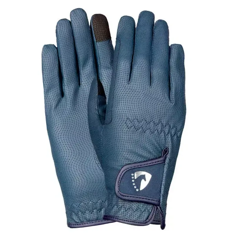Hy Equestrian Sparkle Touch Riding Gloves in Navy