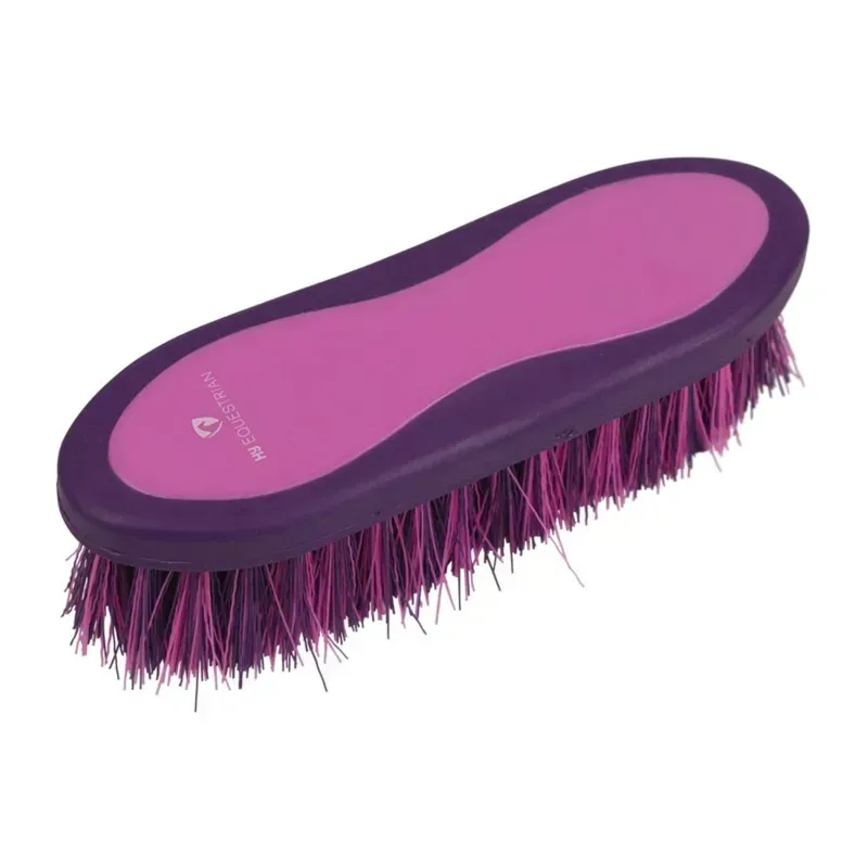 Hy Equestrian 20.5 x 6.2cm ProGroom Two-Tone Dandy Brush in Purple/Pink