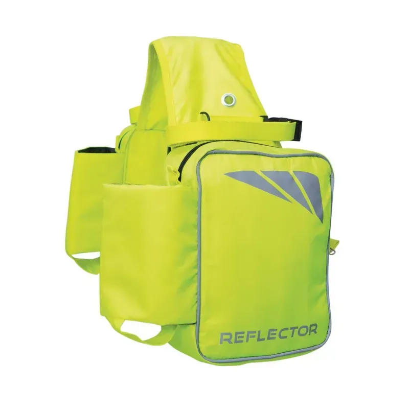 Hy Equestrian Reflector Saddle Pannier in Yellow
