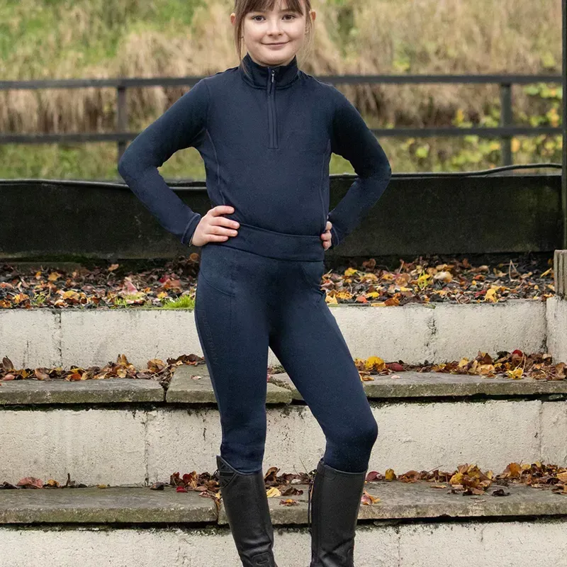 Hy Equestrian Childs Melton Riding Tights in Navy