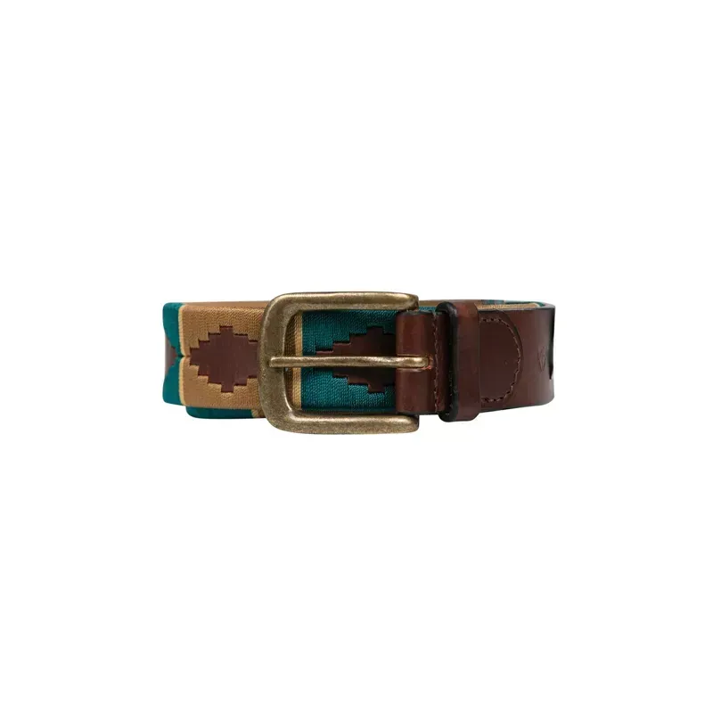 Hy Equestrian Elevate Polo Belt in Teal/Mocha/Beige