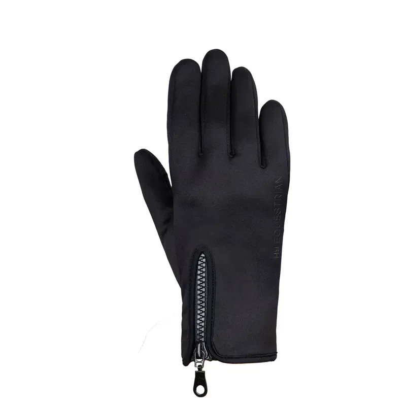 Hy Equestrian Stalactite Zip Riding And General Gloves - - Black