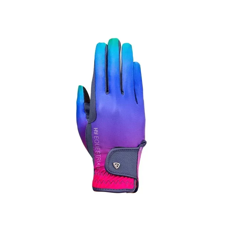 Hy Equestrian Ombre Riding Gloves - - Navy/Vibrant