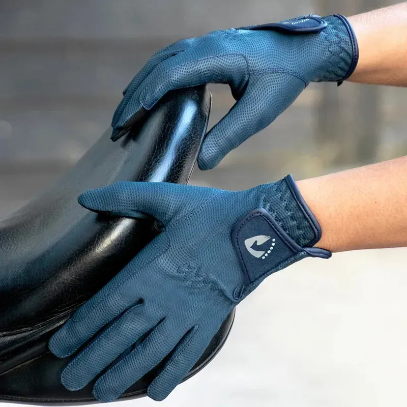 Hy Equestrian Sparkle Touch Riding Gloves in Navy-1