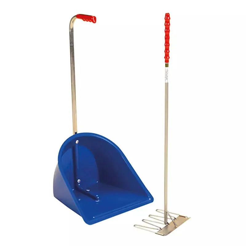 Stubbs Stable Mate Manure Collector with Long Handle Rake in Blue