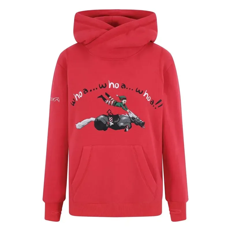 Equetech Junior Whoa! Horsey Christmas Hoodie in Red