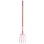 Faulks and Cox Red Gorilla Tubular 4 Prong Long Shaft Manure Fork in Red