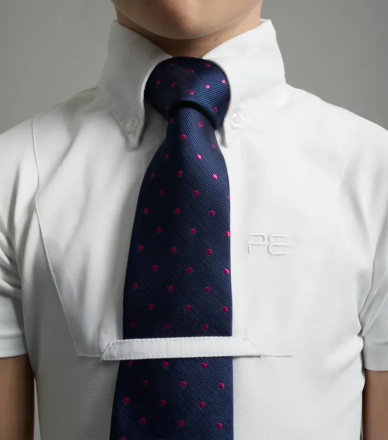 Premier Equine Girls Luciana Short Sleeve Show Shirt in White-3