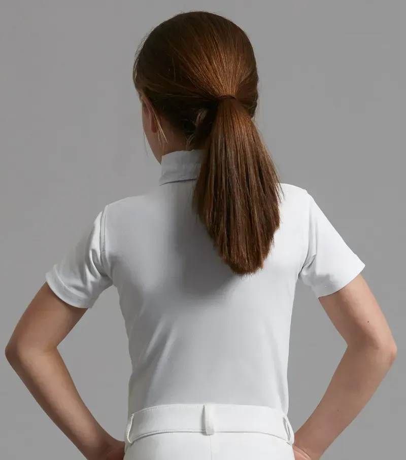Premier Equine Girls Luciana Short Sleeve Show Shirt in White-2