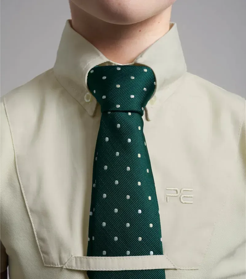 Premier Equine Luciana Girls Short Sleeve Show Shirt in Vanilla-3