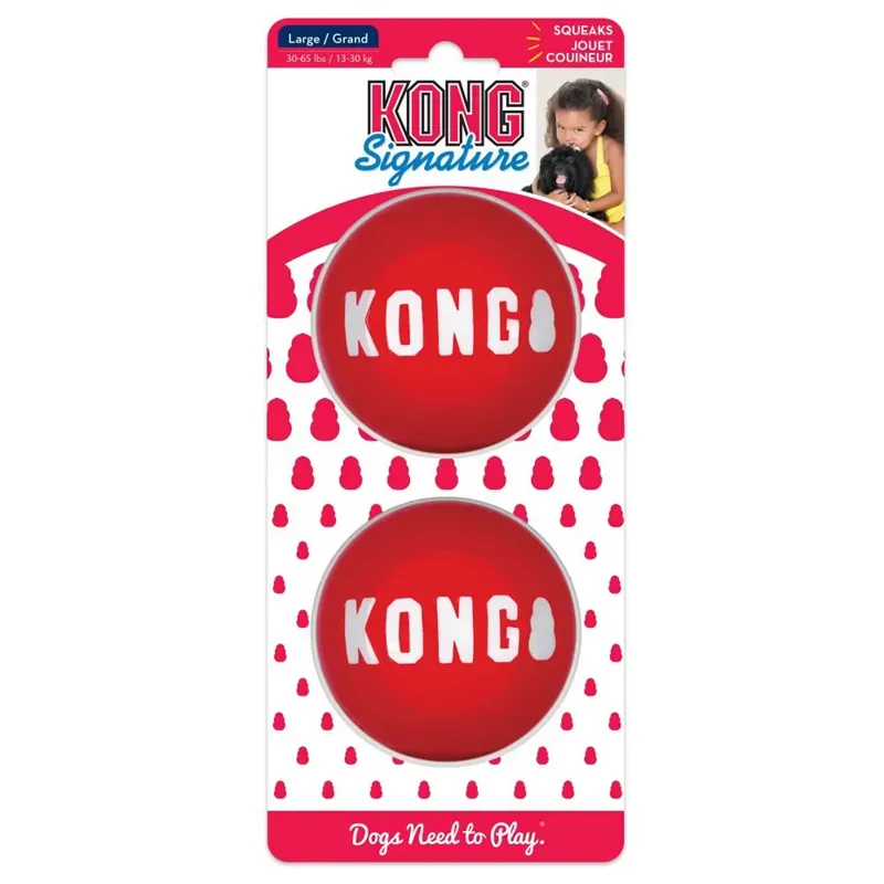 Kong Signature Large X 2 Pack Balls in Red