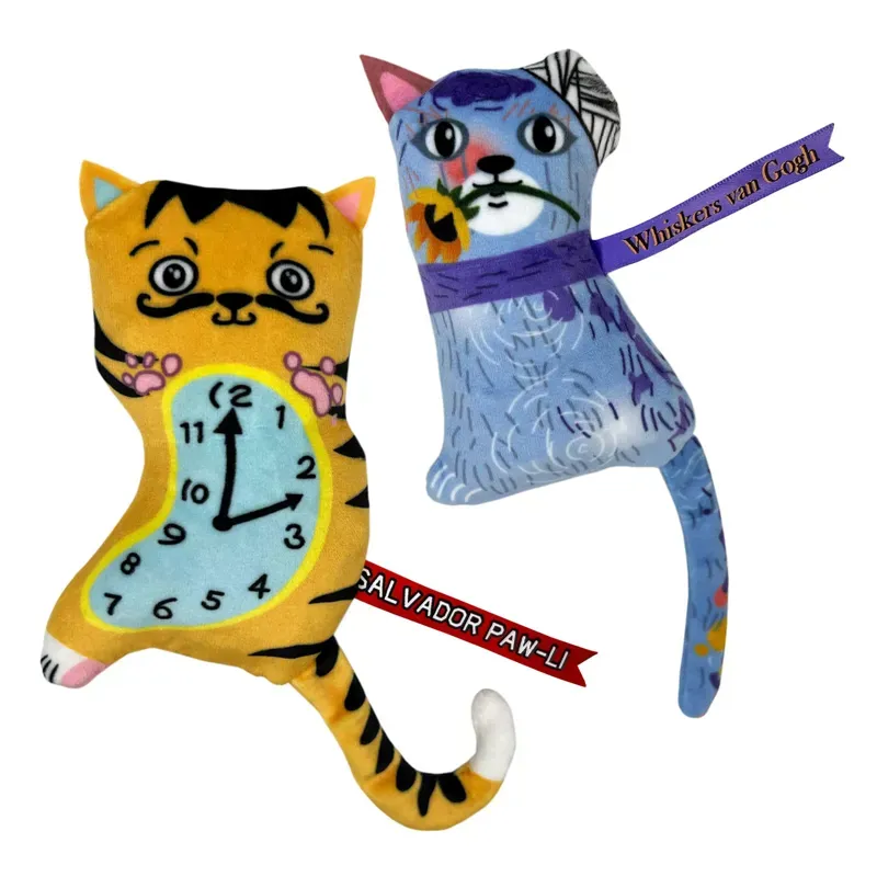 KONG 2 Piece Pack Artz Dali and Van Gogh Cat Toy in Assorted