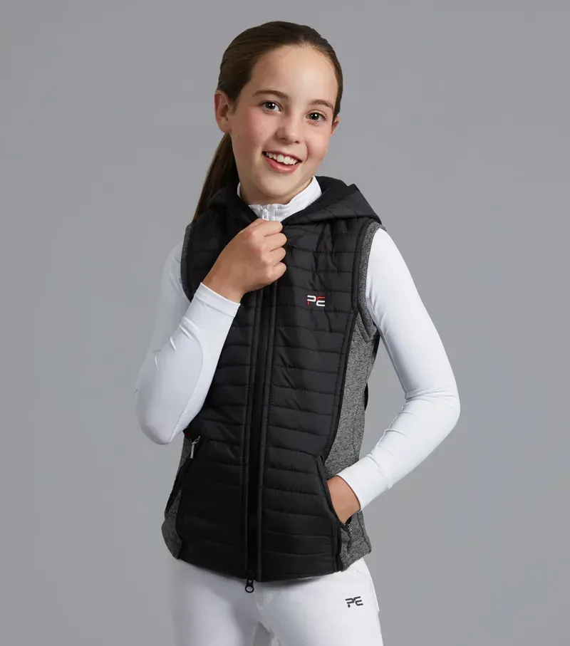 Premier Equine Girl's Mini Lamera Hybrid Riding Gilet in Black