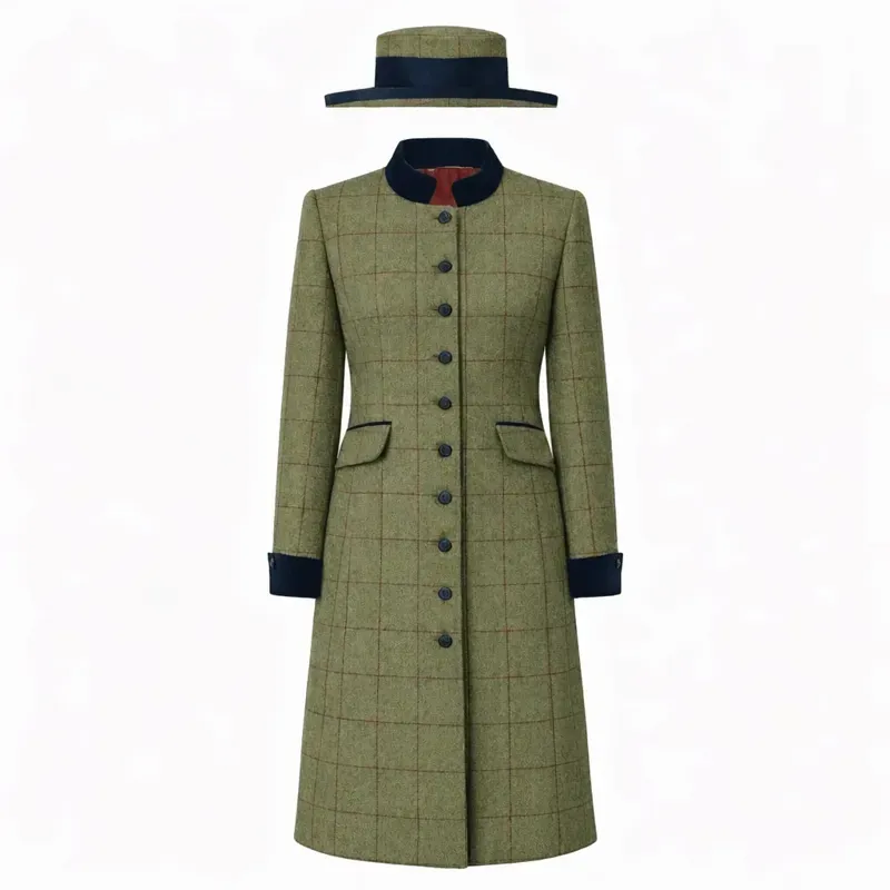 Equetech Ladies Launton Tweed Leader Jacket / Dress + Hat in Launton Green