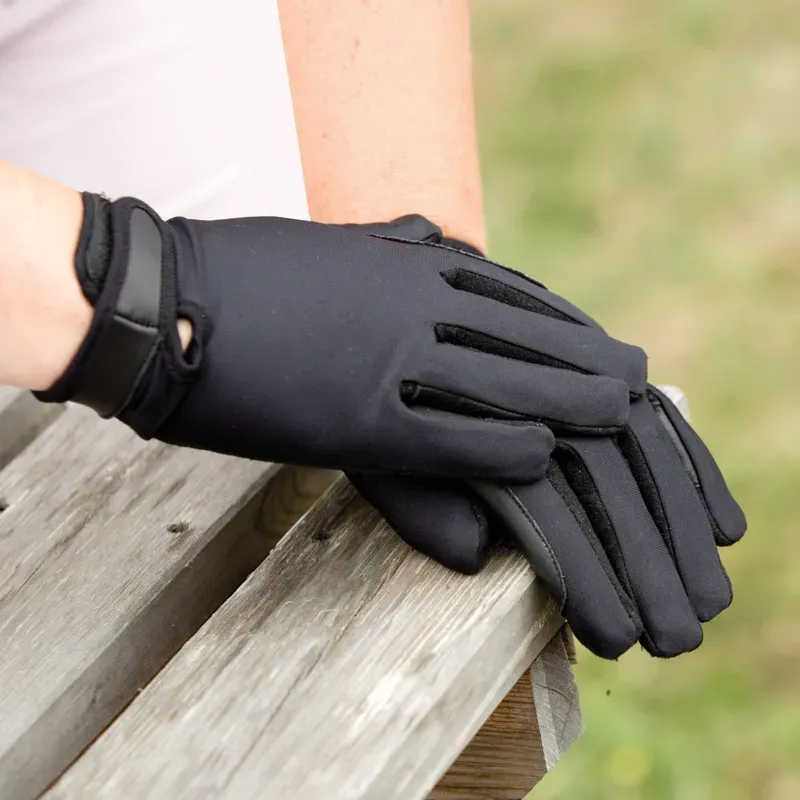 Equetech Stretch Show Gloves in Black