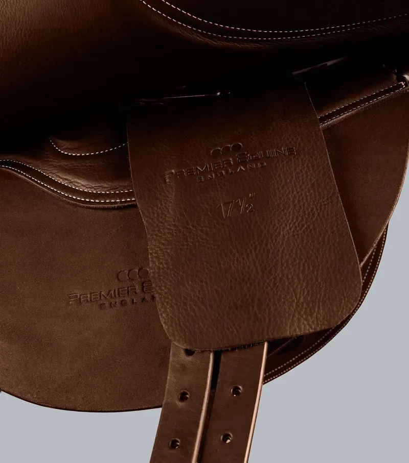 Premier Equine One Size Leather Full Tree Exercise Racing Saddle in Dark Havana-1