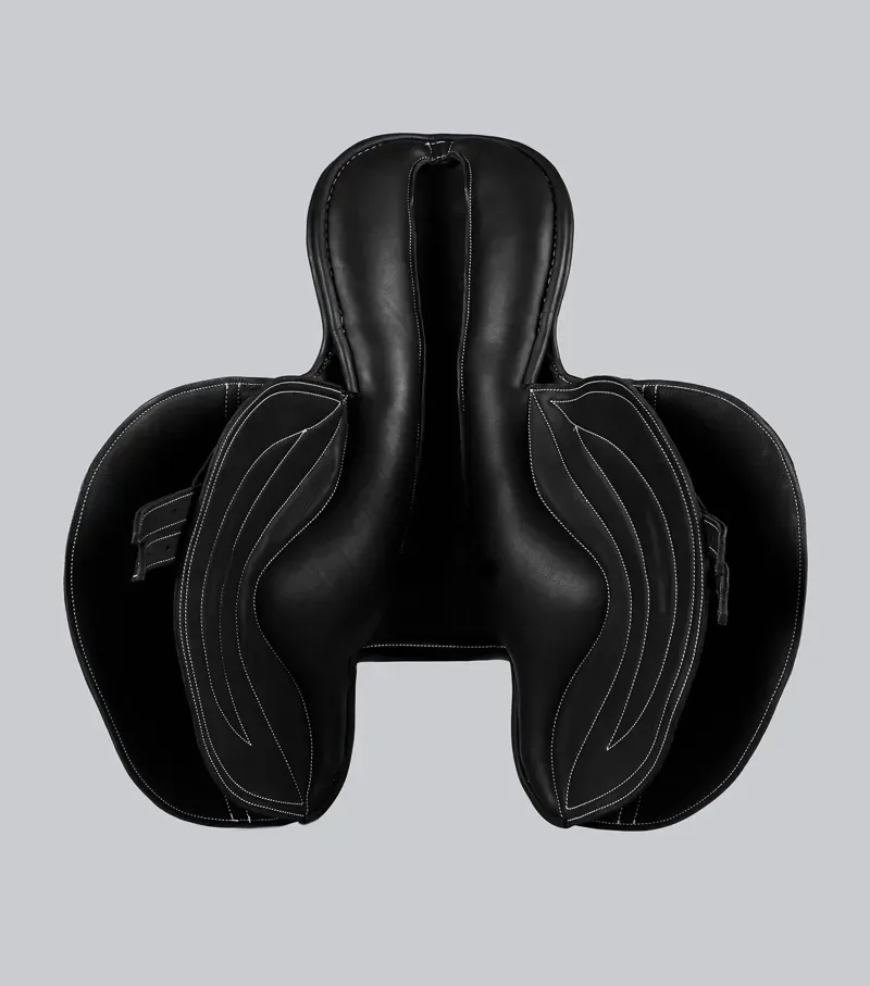 Premier Equine One Size Leather Half Tree Exercise Racing Saddle in Black-5