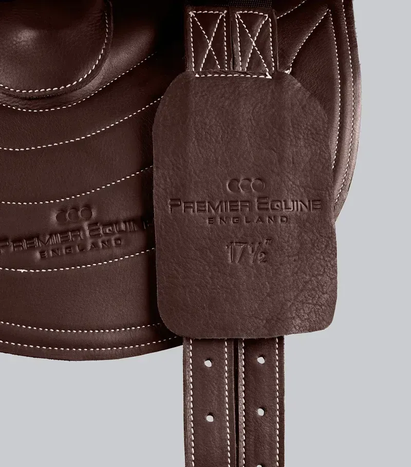 Premier Equine One Size Leather Half Tree Exercise Racing Saddle in Dark Havana-1